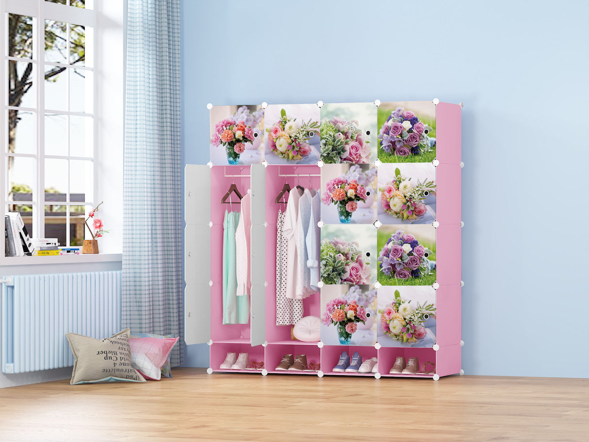 4 Column Plastic Wardrobe |  156cm (Height) x 39cm (Width) x 183cm (Length)