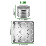 Magnetic Cruet Condiment Spice Jar Set 9 Piece Stainless Steel Set with Wall Mounted Rack Spice Container- Furaha Finds Kenya