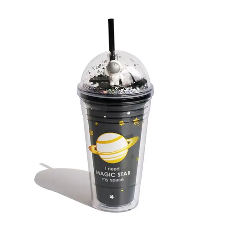 Smoothy Space Cup | 500ml Acrylic Water Bottle | Stylish and Durable | Black and White- Furaha Finds Kenya