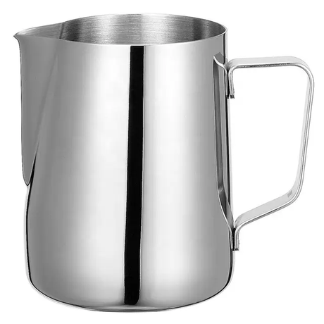 Steel Milk Jug | 600ml Stainless Steel Milk Frothing Pitcher for Coffee, Lattes, and Cappuccinos (Silver)- Furaha Finds Kenya