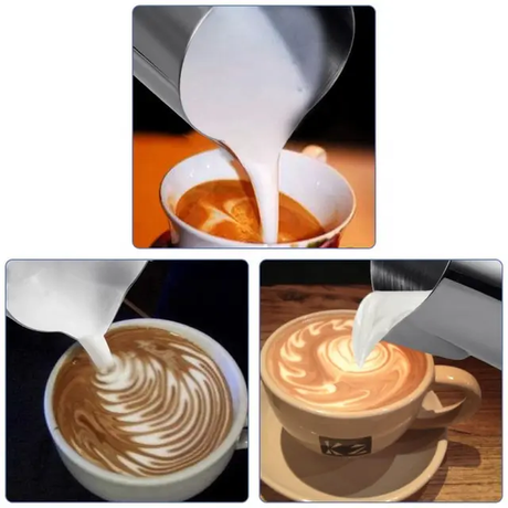 Steel Milk Jug | 600ml Stainless Steel Milk Frothing Pitcher for Coffee, Lattes, and Cappuccinos (Silver)- Furaha Finds Kenya