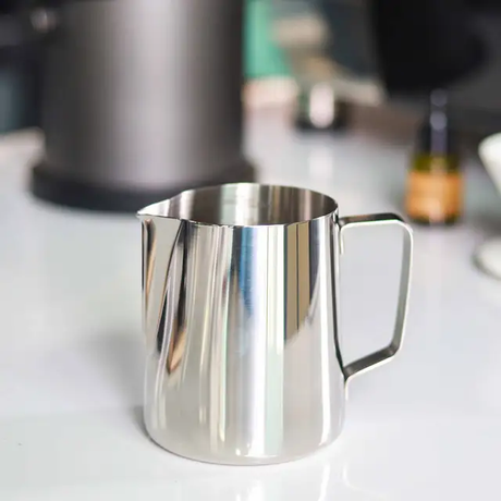Steel Milk Jug | 600ml Stainless Steel Milk Frothing Pitcher for Coffee, Lattes, and Cappuccinos (Silver)- Furaha Finds Kenya