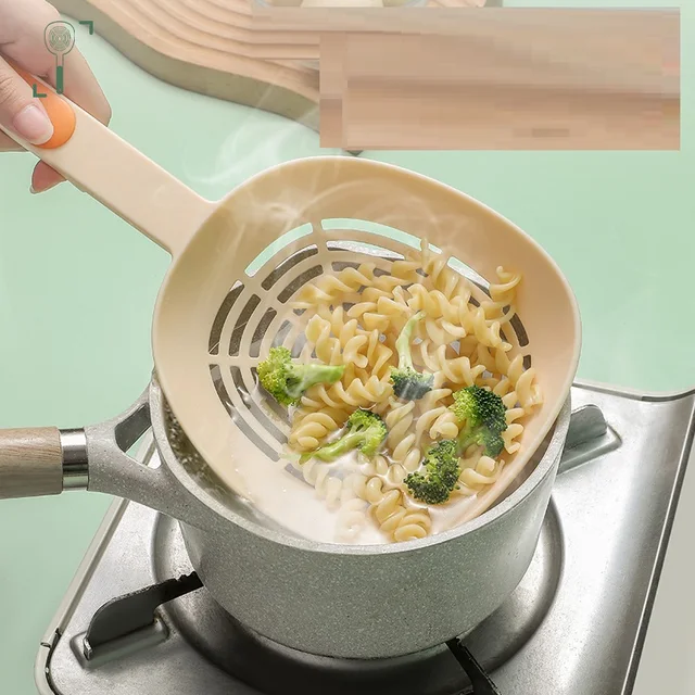 Large Long Handle Colander & Kitchen Strainer Set | Nonstick & Heat Resistant