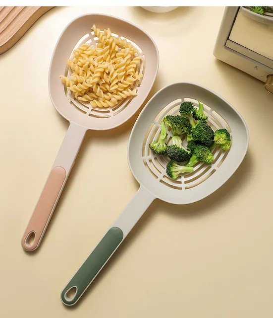 Large Long Handle Colander & Kitchen Strainer Set | Nonstick & Heat Resistant