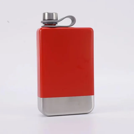 Portable Stainless Steel Whisky Hip Flask Red- Furaha Finds Kenya