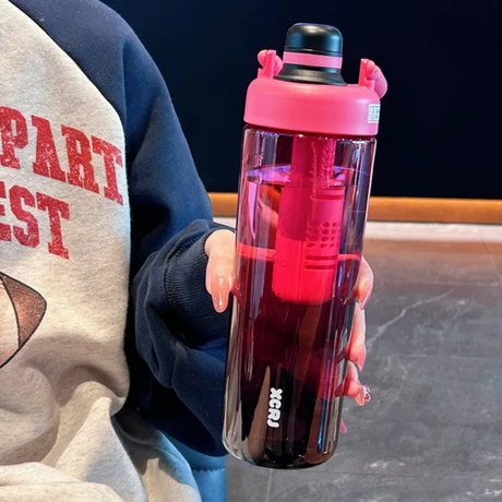 Fashion Gradient Color Outdoor Sports Portable Water Bottle with Strainer- Furaha Finds Kenya