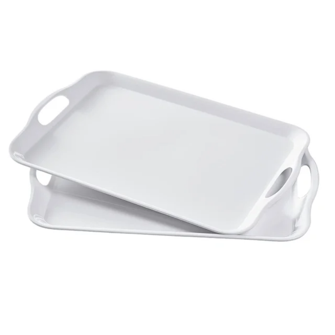 Hotel Grade White Melamine Serving Tray | 45cm x 38cm