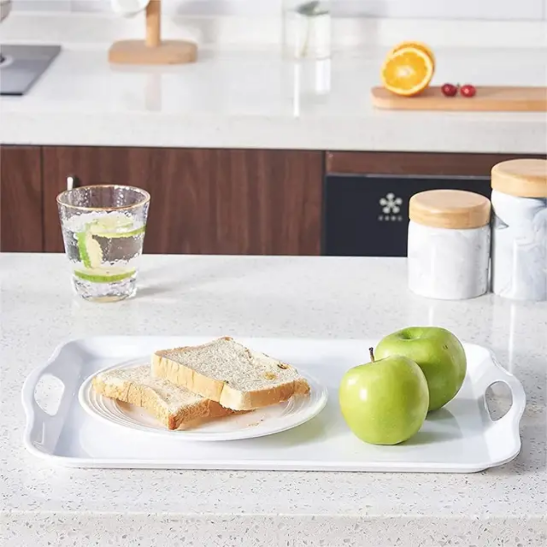 Hotel Grade White Melamine Serving Tray | 45cm x 38cm