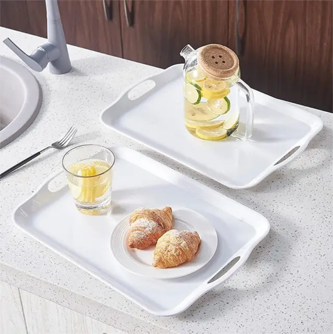 Hotel Grade White Melamine Serving Tray | 45cm x 38cm