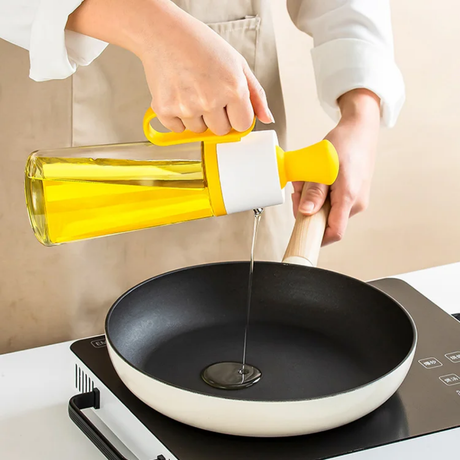 2 in 1 Transparent Glass Multifunctional Oil Dispenser with BBQ Brush- Furaha Finds Kenya