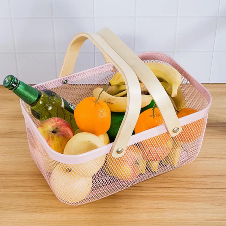 Big Storage/Fruit Basket with Bamboo Handles- Furaha Finds Kenya