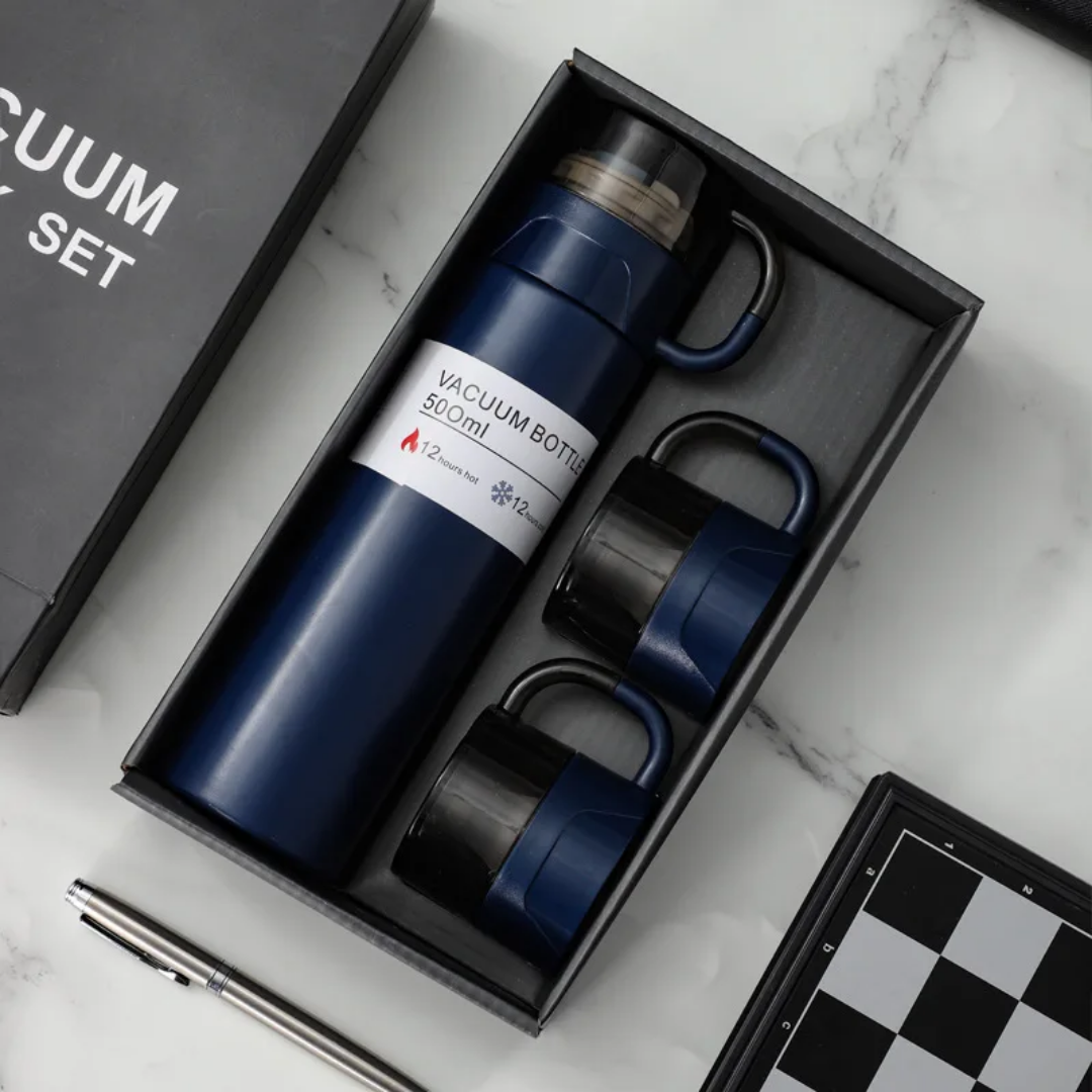 800ml Stainless Steel Hot|Cold Flask|Water Bottle Set- Furaha Finds Kenya