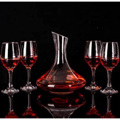 High Quality Glass, Durable And Stylish 5 Piece Wine Decanter Set- Furaha Finds Kenya