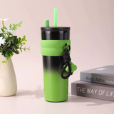 High Quality Mirror Surface Thermcups with Straw 710ml Capacity, Insulated Tumbler, Available in Pink, Silver, Green- Furaha Finds Kenya
