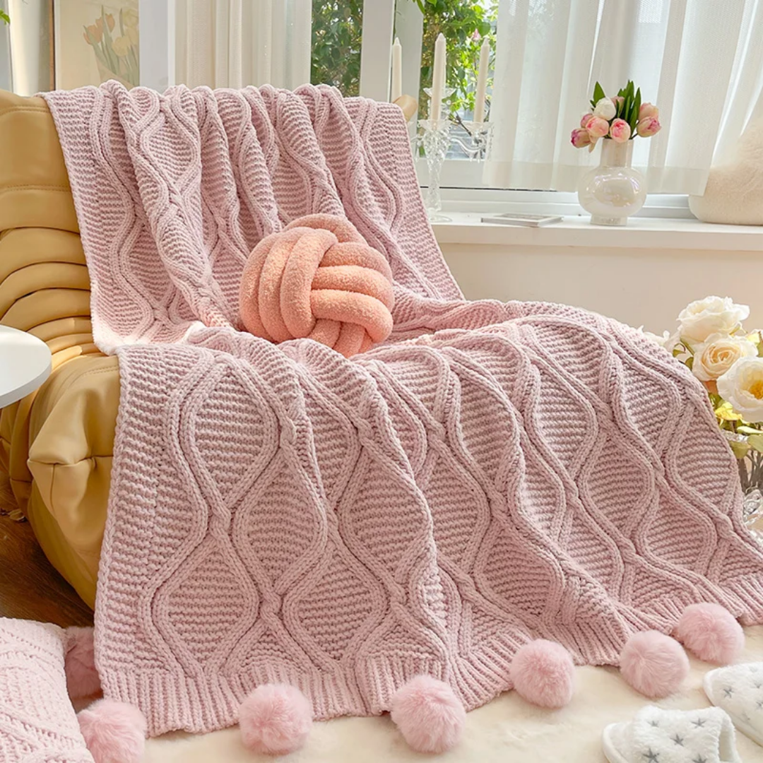 Knitted Throw Blanket Soft, Warm & Cozy- Furaha Finds Kenya