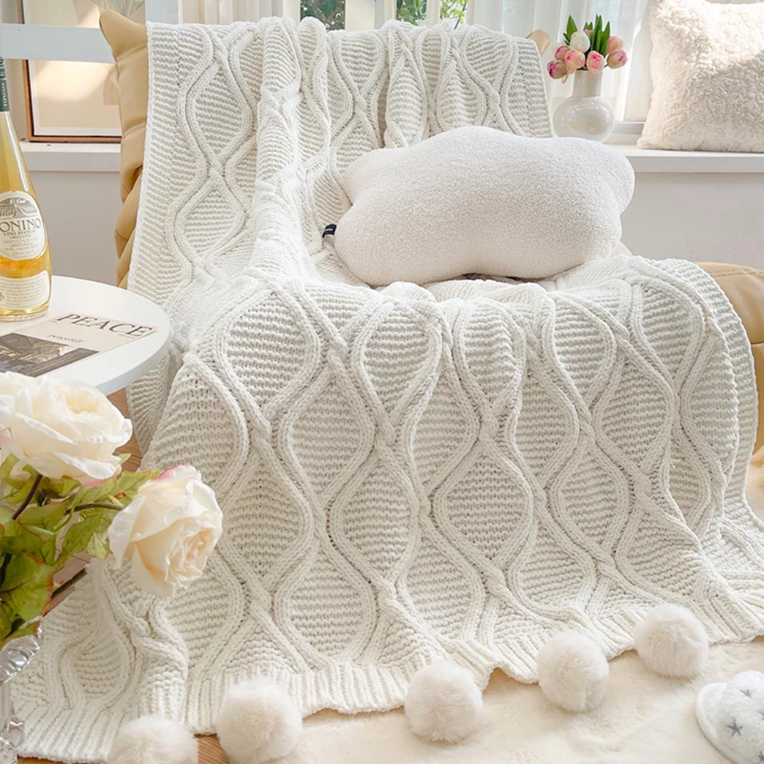 Knitted Throw Blanket Soft, Warm & Cozy- Furaha Finds Kenya