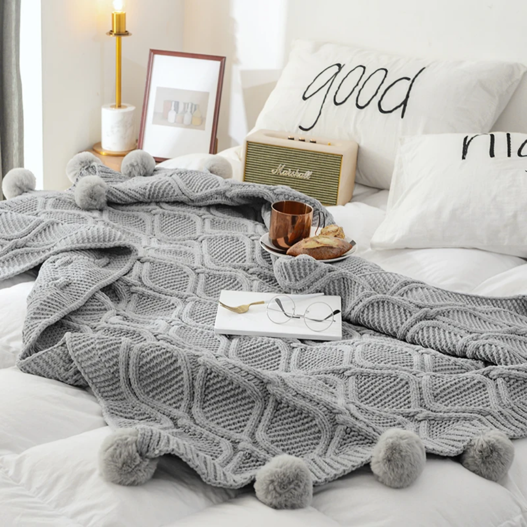 Knitted Throw Blanket Soft, Warm & Cozy- Furaha Finds Kenya