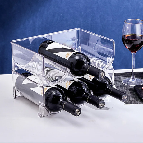 high Quality Plastic 3 in 1 Stackable Wine & Bottle Storage Rack- Furaha Finds Kenya