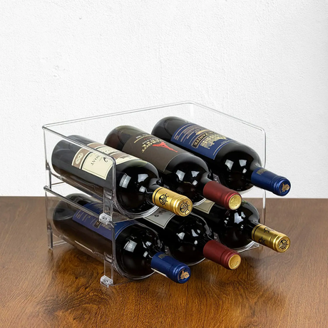 high Quality Plastic 3 in 1 Stackable Wine & Bottle Storage Rack- Furaha Finds Kenya