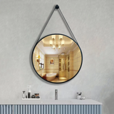 Luxury Round Iron Art Belt Hanging Wall Mirror