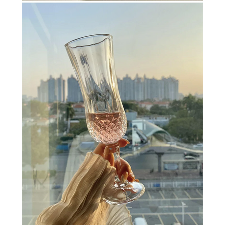 High Quality Crystal Glass Crystal Champagne Glasses Set of 6- Furaha Finds Kenya