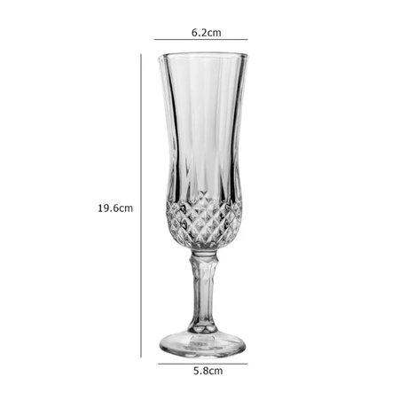 High Quality Crystal Glass Crystal Champagne Glasses Set of 6- Furaha Finds Kenya