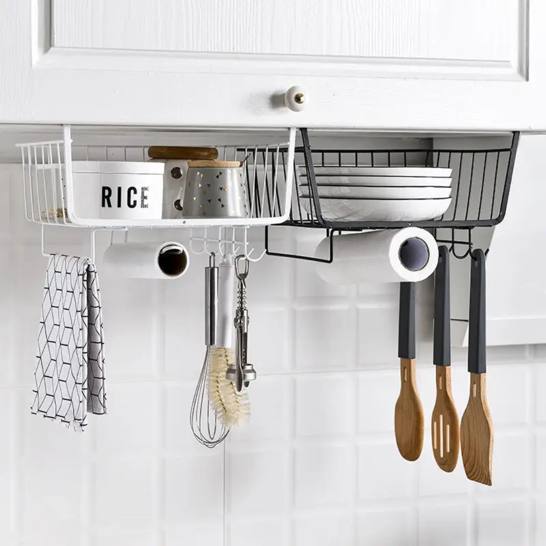 Kitchen Cabinet Under Shelf Double Layer Storage Rack- Furaha Finds Kenya