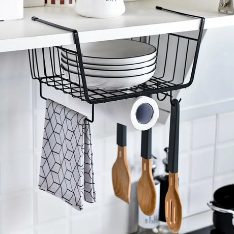 Kitchen Cabinet Under Shelf Double Layer Storage Rack- Furaha Finds Kenya