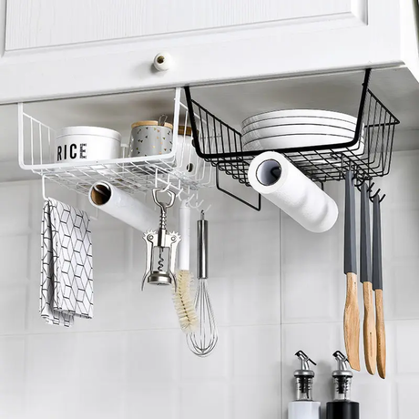 Kitchen Cabinet Under Shelf Double Layer Storage Rack- Furaha Finds Kenya