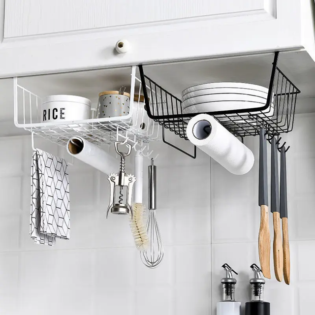 Kitchen Cabinet Under Shelf Double Layer Storage Rack- Furaha Finds Kenya
