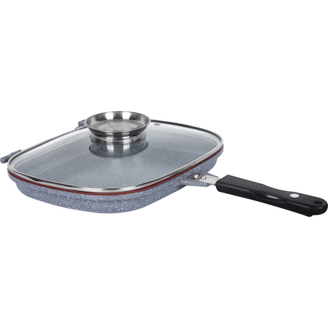 3-in-1 Marble Coated Cookware Set Deep Fryer, Casserole & Frying Pan