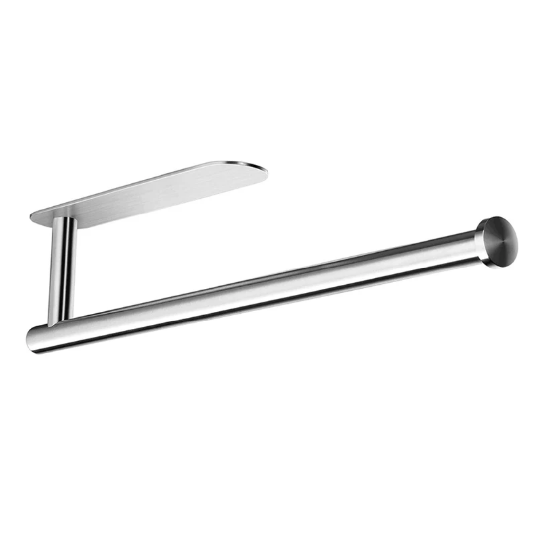 Stainless Wall Mounted Paper Towel Holder (Silver/Black)- Furaha Finds Kenya