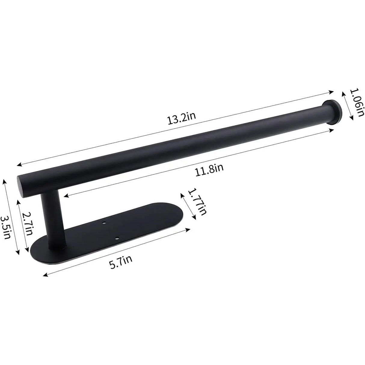 Stainless Wall Mounted Paper Towel Holder (Silver/Black)- Furaha Finds Kenya