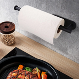 Stainless Wall Mounted Paper Towel Holder (Silver/Black)- Furaha Finds Kenya