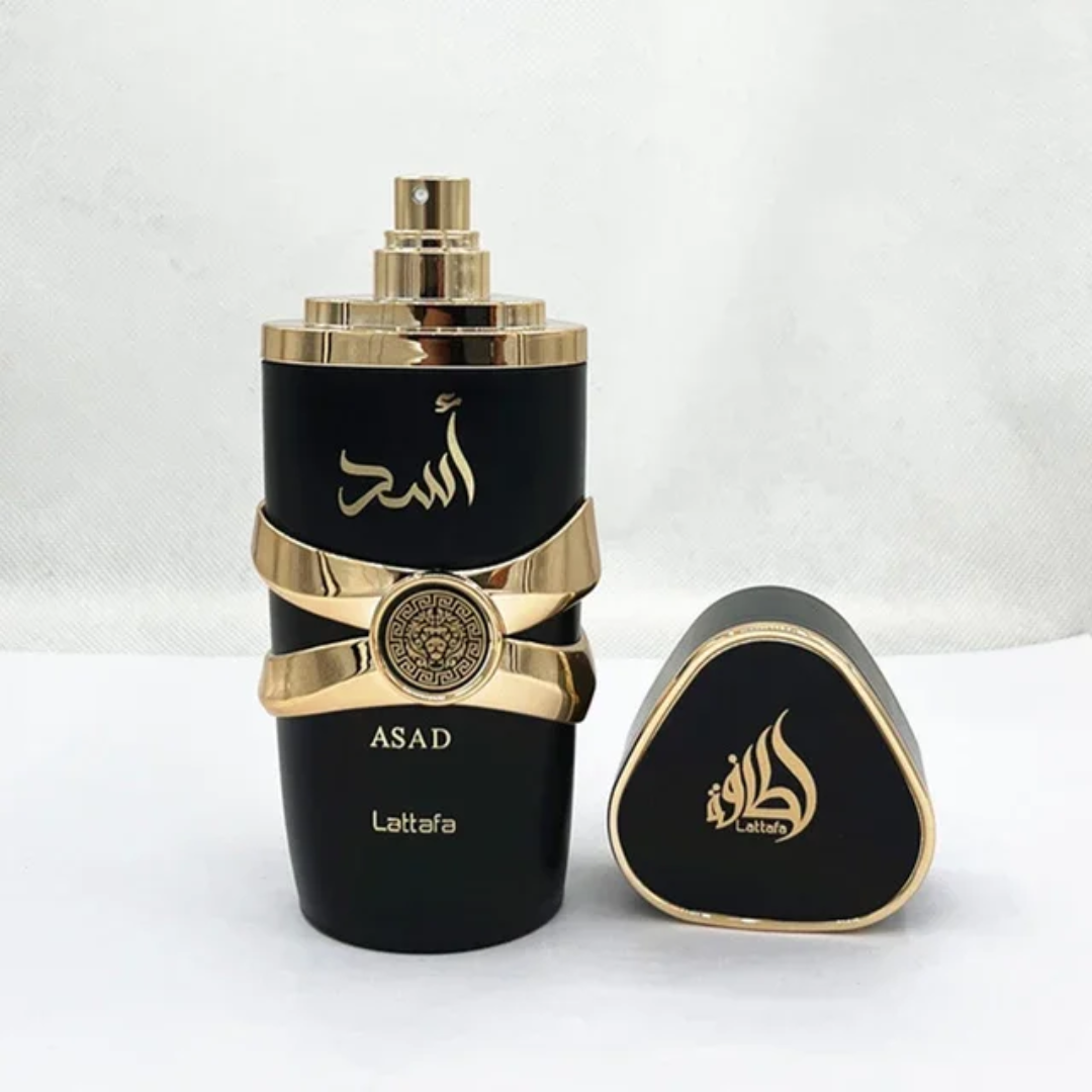 Furaha Finds Lattafa Asad Eau de Parfum 100ml. A bold and sophisticated vanilla fragrance with black pepper, pineapple, tobacco, and warm amber notes