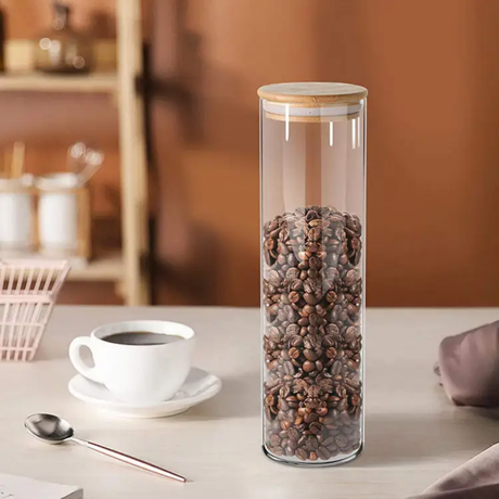 Spaghetti & Cereal Storage Jars 2000ml Borosilicate Glass with Bamboo Lid- Furaha Finds Kenya