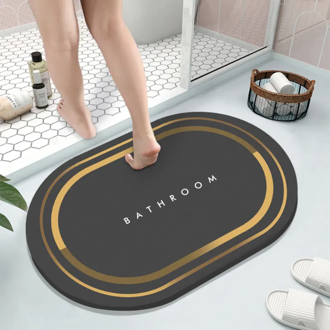 Furaha Finds Large 50x80cm Absorbent Diatom Bathroom Mat – Quick-drying, non-slip rubber bottom mat