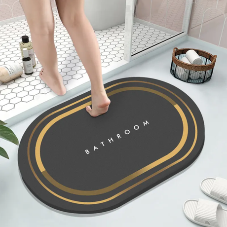 Furaha Finds Large 50x80cm Absorbent Diatom Bathroom Mat – Quick-drying, non-slip rubber bottom mat