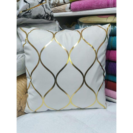 18" by 18" Decorative Gold Striped Velvet Cushion Covers | Stylish Printed Patterns | Home Decor