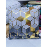 18" by 18" Decorative Gold Striped Velvet Cushion Covers | Stylish Printed Patterns | Home Decor