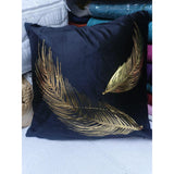 18" by 18" Decorative Gold Striped Velvet Cushion Covers | Stylish Printed Patterns | Home Decor