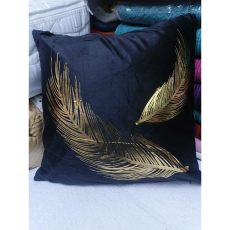 18" by 18" Decorative Gold Striped Velvet Cushion Covers | Stylish Printed Patterns | Home Decor