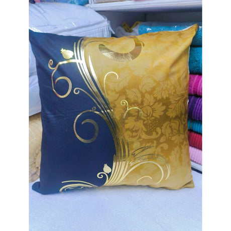 18" by 18" Decorative Gold Striped Velvet Cushion Covers | Stylish Printed Patterns | Home Decor