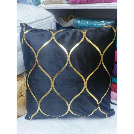 18" by 18" Decorative Gold Striped Velvet Cushion Covers | Stylish Printed Patterns | Home Decor
