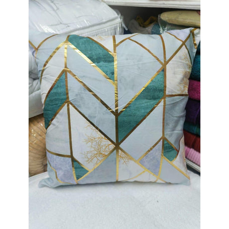 18" by 18" Decorative Gold Striped Velvet Cushion Covers | Stylish Printed Patterns | Home Decor