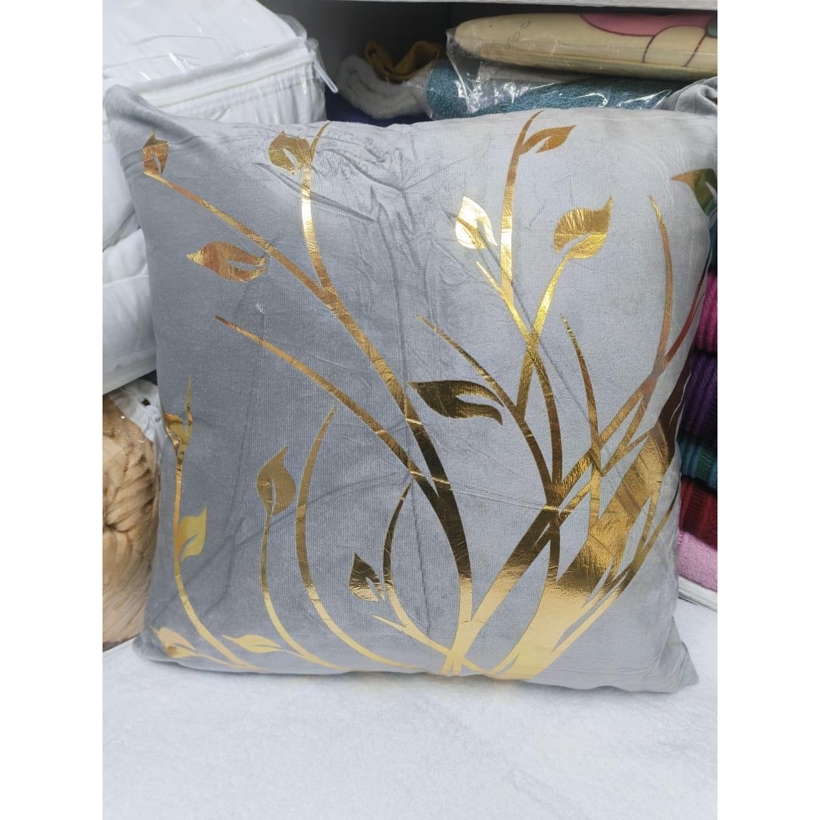 18" by 18" Decorative Gold Striped Velvet Cushion Covers | Stylish Printed Patterns | Home Decor