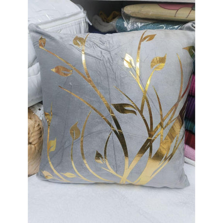 18" by 18" Decorative Gold Striped Velvet Cushion Covers | Stylish Printed Patterns | Home Decor