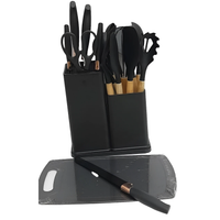 19 in 1 Heat Resistant Silicone Spoon Set – Black & Grey Kitchen utensils Kitchen Tools & Utensils