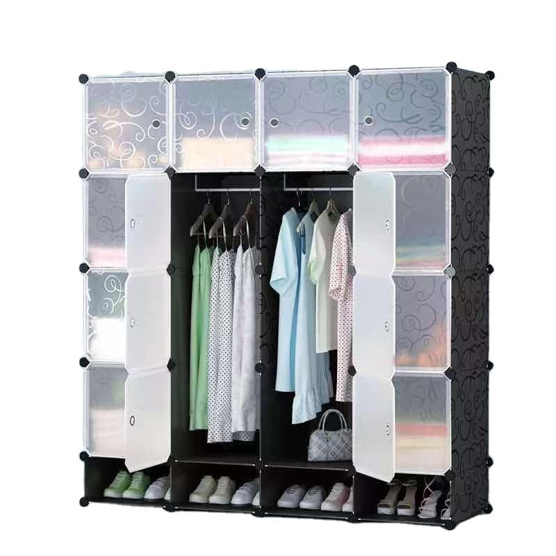 4 Column Plastic Wardrobe |  156cm (Height) x 39cm (Width) x 183cm (Length)