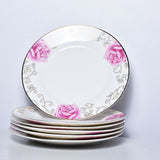 Bone China 6 Piece Pink Flower Dinner Plate Set- Furaha Finds Kenya